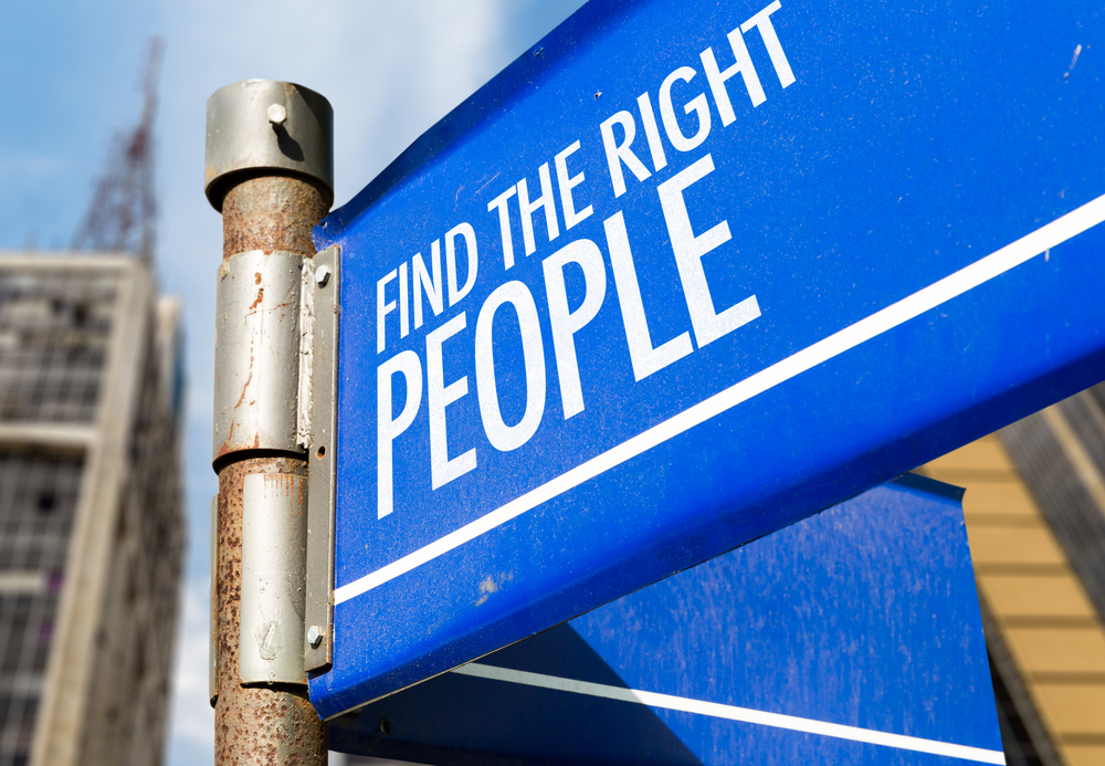 Find The Right People written on road sign Find The Right People written on road sign